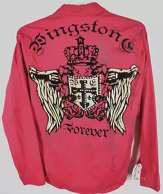 Wingstone Forever Mens Size CH Small Shirt Big Logo Graphic Rhinestones Red • $10.39