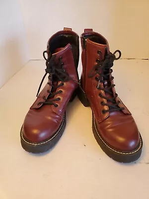 Madden Girl Red Combat Lace Up Boots Size 7.5 • $6.56