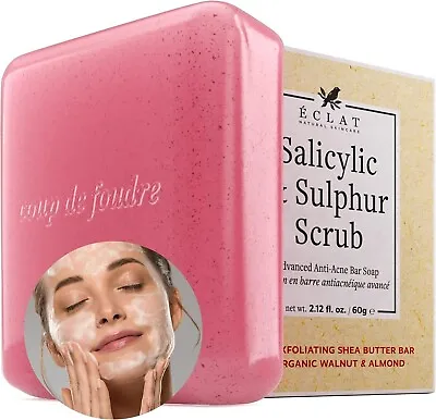 Eclat Natural Salicylic & Sulphur Gentle Exfoliating Shea Butter Soap Bar 0195 N • £6.99