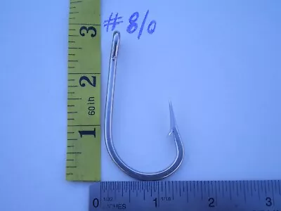 15 Pcs. Big Game Stainless Steel Tuna Marlin Shark Fishing Hooks 7691s #8/0 • $19.99