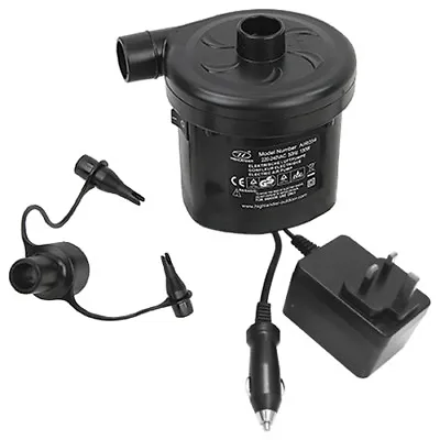 Highlander Whirlwind Dual Powered Mains Car Electric Inflate Deflate Air Pump • £22.99