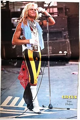 Van Halen Live~david Lee Roth~orig 1981 Centerfold Poster~vintage Pinup Clipping • $19.99