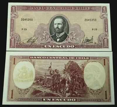 Chile 1 Escudo 1964 Banknote World Paper Money UNC Currency Bill Note • $5.85