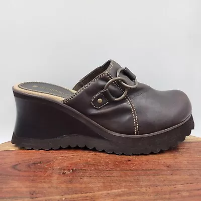 Y2K VTG No Boundaries Mule Clog Shoes Women's 8.5 Brown Chunky Platform Wedge • $39.97