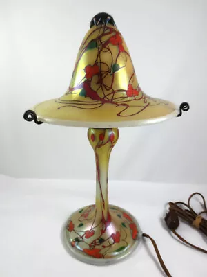 2007 Carl Radke Phoenix Studios Gold Art Glass California Poppy Lamp Signed • $750