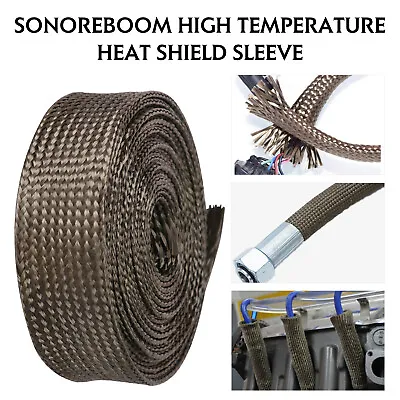 Heat Hose Fiberglass Wrap Shield Sleeve 1/4'' - 10ft Adjustable Hose For Car • $19.99