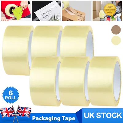6x Clear Brown Parcel Tape Strong Packing Carton Sealing Tape 48mm X 75m  • £5.69