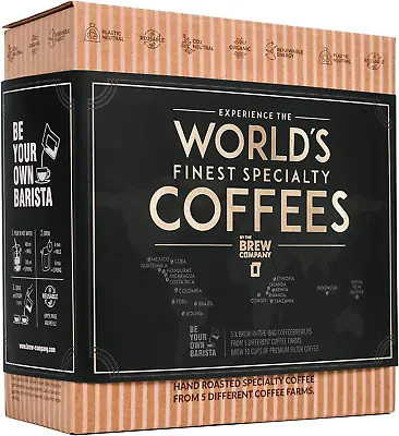 Original Gourmet Coffee Gift Set For Men & Women – 5 Of The World’s Finest & | • £16.61