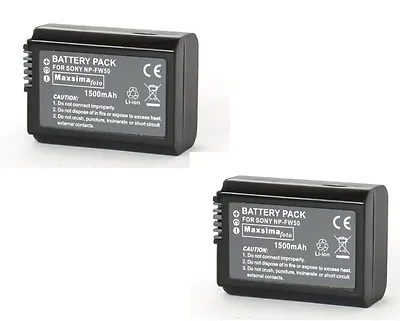 £28.99 • Buy NP-FW50 FW50 Twin Pack Compatible Camera Camcorder Battery Pack 1500mAh For Sony
