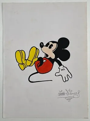 Walt Disney (Handmade) Drawing On Old Paper Signed & Stamped • £100.42