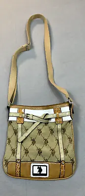 US Polo Assn Crossbody Bag Signature Jaquard Fabric Faux Leather Lined Multi Zip • $19.99