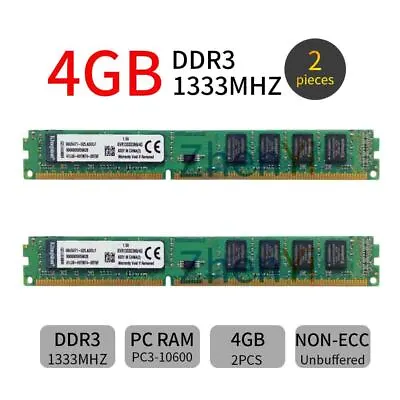 For Dell Optiplex 780 8GB 2x4G DDR3 PC3-10600 1333MHz Desktop Kingston Memory AU • $50.59