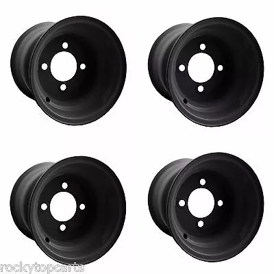 GTW 10  Steel Golf Cart Wheel | 3:4 Offset | Black | 4x101.6mm Bolt Pattern • $107.95