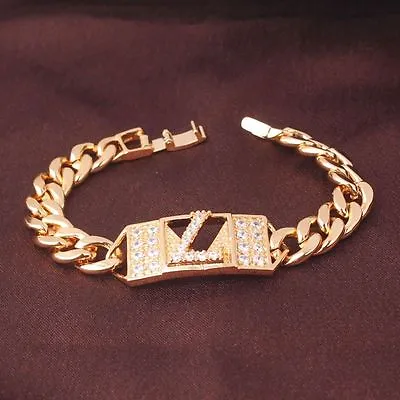 Bracelet Beautiful Of Gold Filled Of 24 KT With Stones Sapphire White • $20.42
