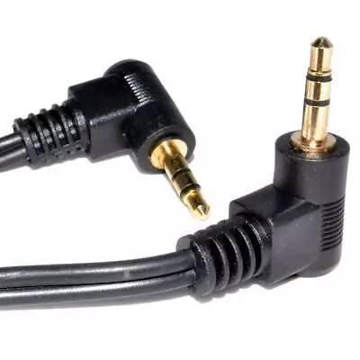 0.50m 3.5mm Dual Right Angle Male Jack To Jack Stereo Audio Cable 50cm [006115] • £2.81