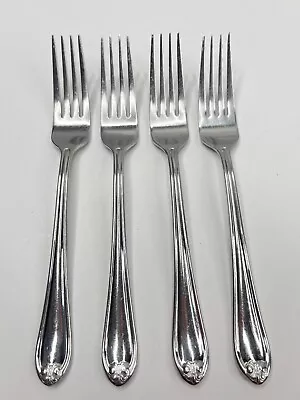 Lenox BUTTERFLY MEADOW Lot Of 4 Dinner Forks 8 3/8  Stainless Flatware 18/8 • $38.21