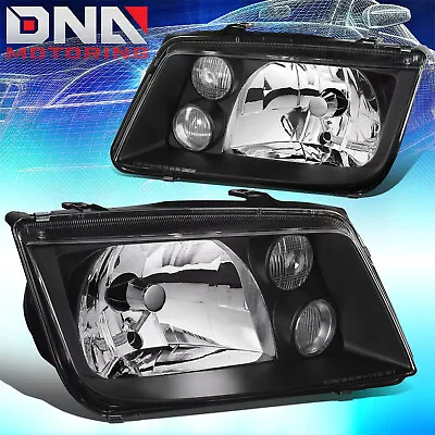 For 99-05 Vw Jetta Mk4 Black Housing Crystal Headlight Replacement W/fog Lamps • $89.45