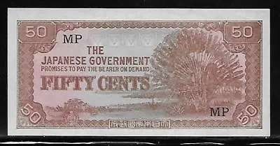 Malaya Japanese Invasion Money 50 Cents 1940's MP Block • $3