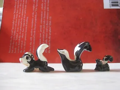 Vintage Miniature Family Figurines Of Skunks Set Of 3 Porcelian  Dollhouse Size • $12.95