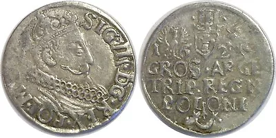 1621 Poland Sigismund III Vasa 1587-1632 Silver 3 Groschen (Trojak) KM# 31 • $39