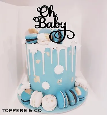 Personalised Custom Cake Topper Baby Shower Gender Reveal Boy Or Girl Oh Baby • $11