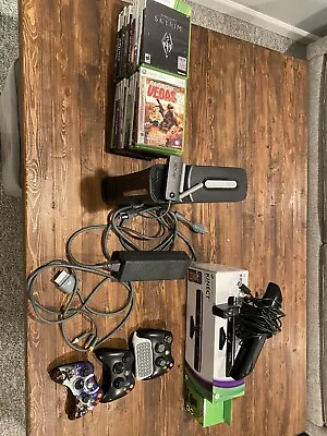 Xbox 360 120GB Console Bundle 3 Controllers Kinect Sensor + Games • $124.99