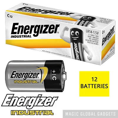 12 X Energizer C Size 1.5v Industrial Alkaline Batteries Mn1400 Expiry - 2030  • £11.99