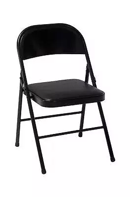 Mainstays Deluxe Vinyl Padded Seat And Metal Back Folding Chair Double Braced • $24.98