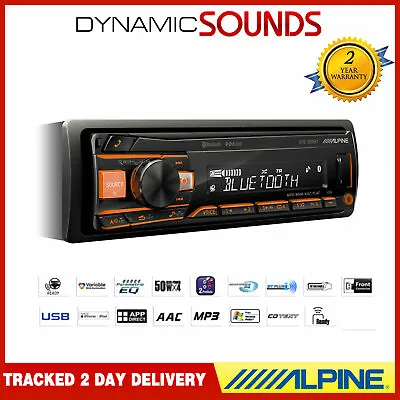 Alpine UTE-200BT - Mechless Bluetooth MP3 FLAC USB AUX Car Stereo RDS Tuner • £109.99