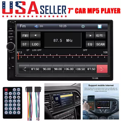 7  Double 2DIN Car MP5 Player Bluetooth Touch Screen USB SD TF AUX Stereo Radio • $29.85