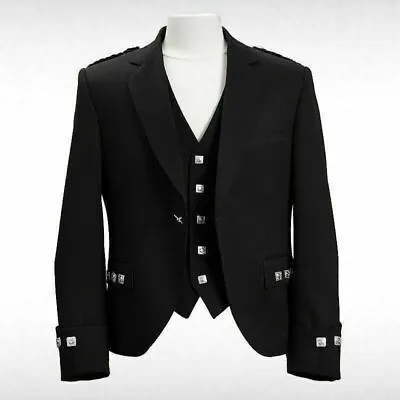 Scottish Men Argyl Kilt Jacket & Waistcoat Traditional Kilts Men's Wedding • £89.99