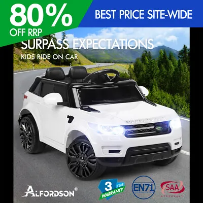 ALFORDSON Kids Ride On Car 12V Eletric Motor Remote Car Toy MP3 LED Light White • $144.95