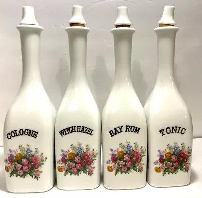 Aa Originals Japan Porcelain Barber Shop / Apothecary Bottle Set ~ Tonic Cologe • $89.95