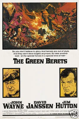 The Green Berets 1968 John Wayne Cult Movie Poster Print • $6.49