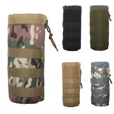 Tactical Molle Water Bottle Holder Pouch Drawstring Open Top Travel Carrier Bags • $7.99