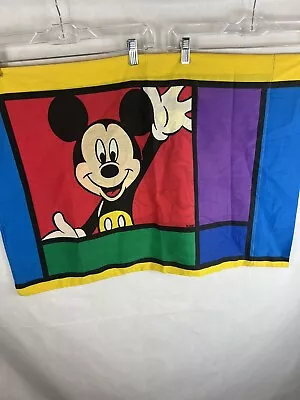 Vintage Disney Mickey Mouse & Goofy Standard Pillowcase Color Block Double Side • $21.77