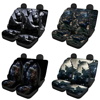 Batman 3PCS Car Seat Cover Set Front Rear 5 Seats Universal Car Seat Protector • $63.64