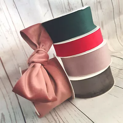 £1.49 • Buy 25,40,70mm Soft Velvet Ribbon. Vintage Colours. Wedding Floral Shabby Chic Red 