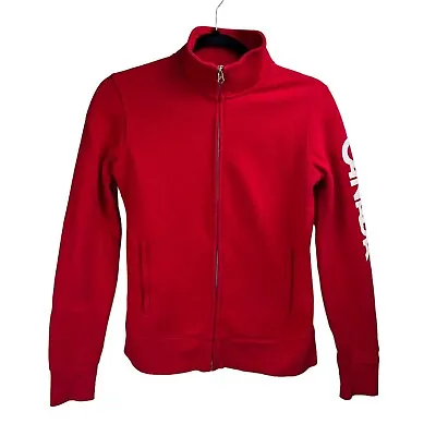 $34.95 • Buy CANADA Hudson's Bay Olympic Team  Jacket Size XSmall Women Red Mock Neck Pockets