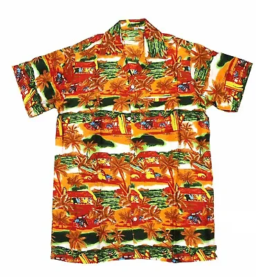 Mens Hawaiian Shirt Stag Beach Hawaii Aloha  Summer Holiday Fancy Yellow Rayon • $12.42