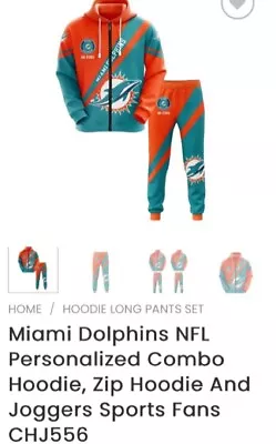 Men's Miami Dolphins Hoodie (L) & Joggers (M) Combo  • $39