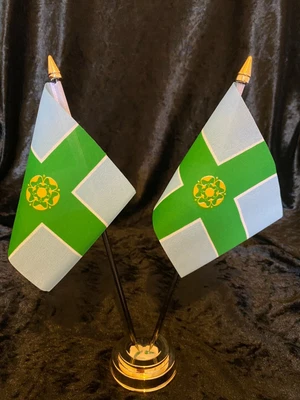 £8.95 • Buy Derbyshire Derby County 2 Flag Flags Desk Top Table Display Centrepiece Office 