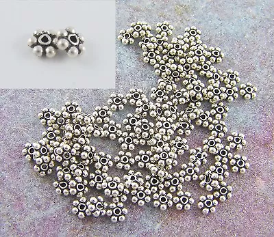 100 Bali Sterling Silver 4mm Daisy Spacer Beads • $20.70