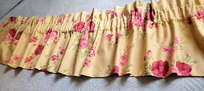 Vintage Laura Ashley Lifestyles Floral Roses Cotton Curtain Valance 16  X 87  • $14.50