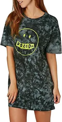 VOLCOM Women's S/S Tie Dye Dress MOOD GOOD DRESS - BLK - XSmall - NWT  • $30