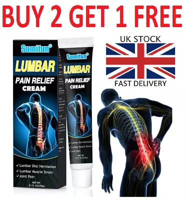 Lumbar Back Arthritis Sciatica Rheumatoid Muscular Pain Relief Cream Gel UK • £5.99