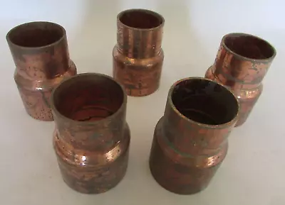 EPC 32102 2  X 1-1/2  FTG X Copper (Spigot) Reducing Couplings Tarnish Lot Of 5 • $28.39