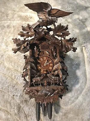 7 Days Germany Black Forest Strike Swiss Musical Cuckoo Clock3 Weights Driven • $2500