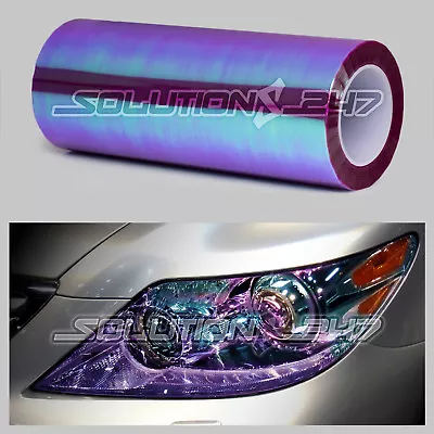 PURPLE Chameleon Neo Chrome Headlight Taillight Fog Light Gloss Vinyl Tint Film • $7.50