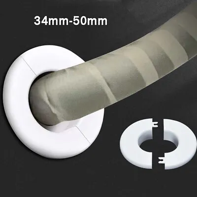 34-150mm Split Type Wall Hole Plastic Decorate Cover Cable Wire Tidy Pipe Collar • £4.19